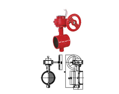 D381X-16Q 9825S 渦輪傳動溝槽連接密封信號蝶閥