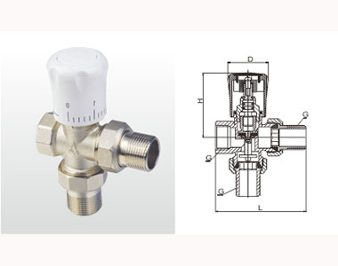 377 JNXT-N 黃銅三通暖氣直角閥
